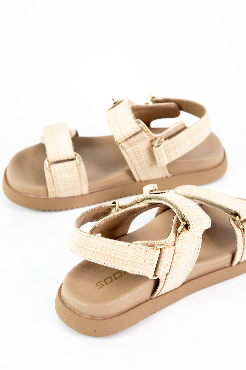 Cobber Flatform Sandal, Raffia Natural