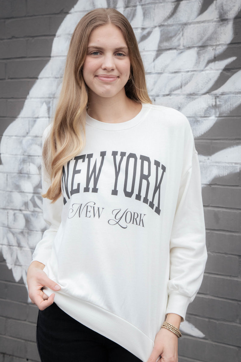 New York NY Sunday Sweatshirt, Sea Salt | Z Supply