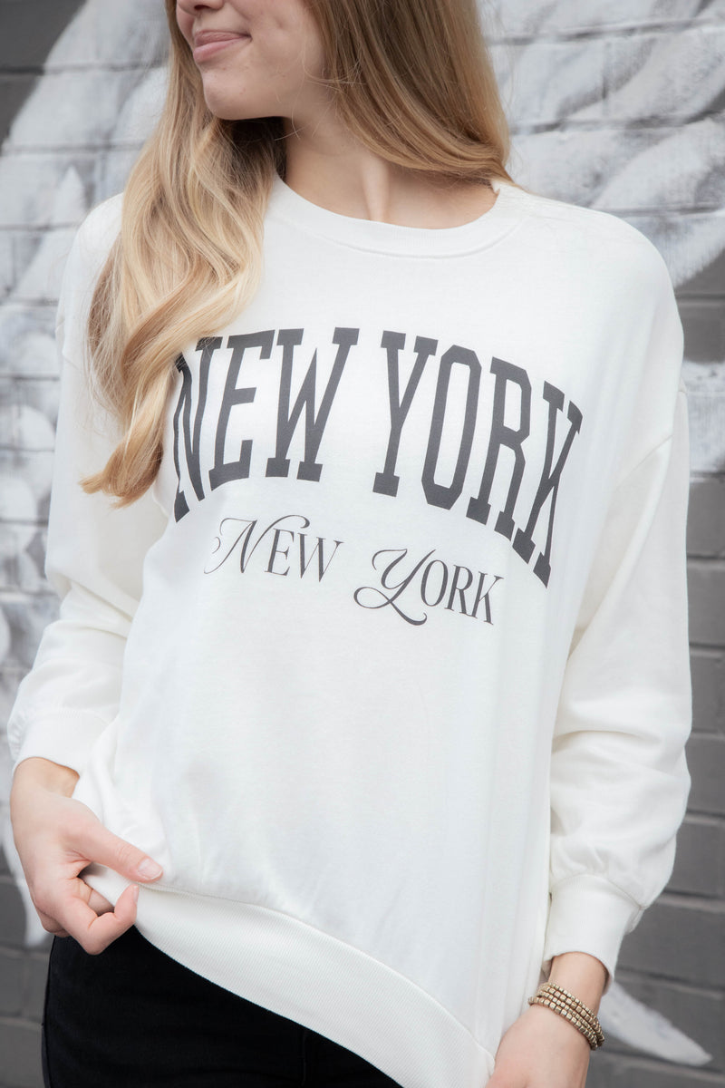 New York NY Sunday Sweatshirt, Sea Salt | Z Supply