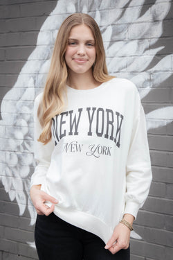 New York NY Sunday Sweatshirt, Sea Salt | Z Supply