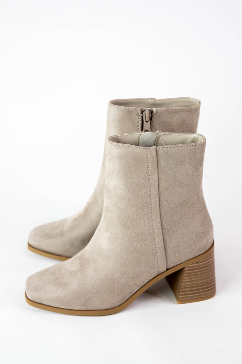 Chukar Dress Bootie, Taupe Suede