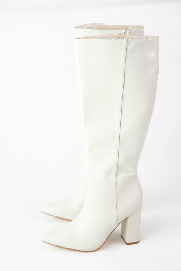 Faithfull Tall Dress Boots, Ivory | Beach by Matisse