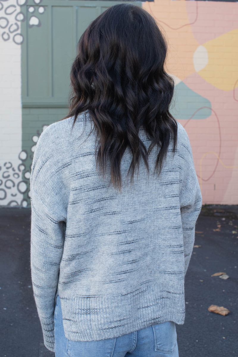 Feeling Cozy Cable Sweater, Light Grey Multi | Sanctuary