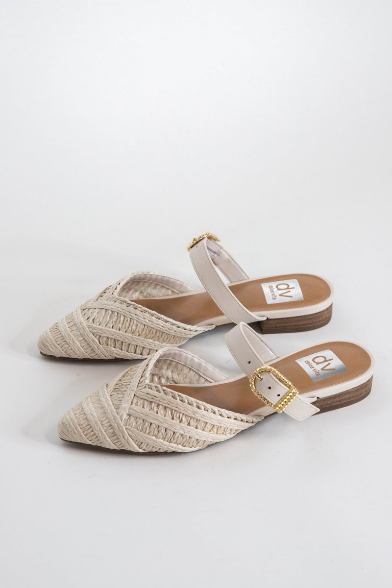 Domain Raffia Pointed Toe Flat, Ivory Raffia | DV by Dolce Vita