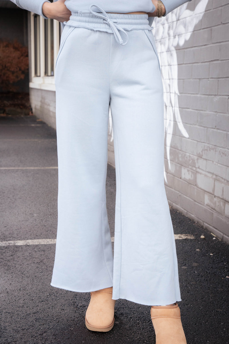 Jane Exposed Seam Sweatpants, Ash Blue