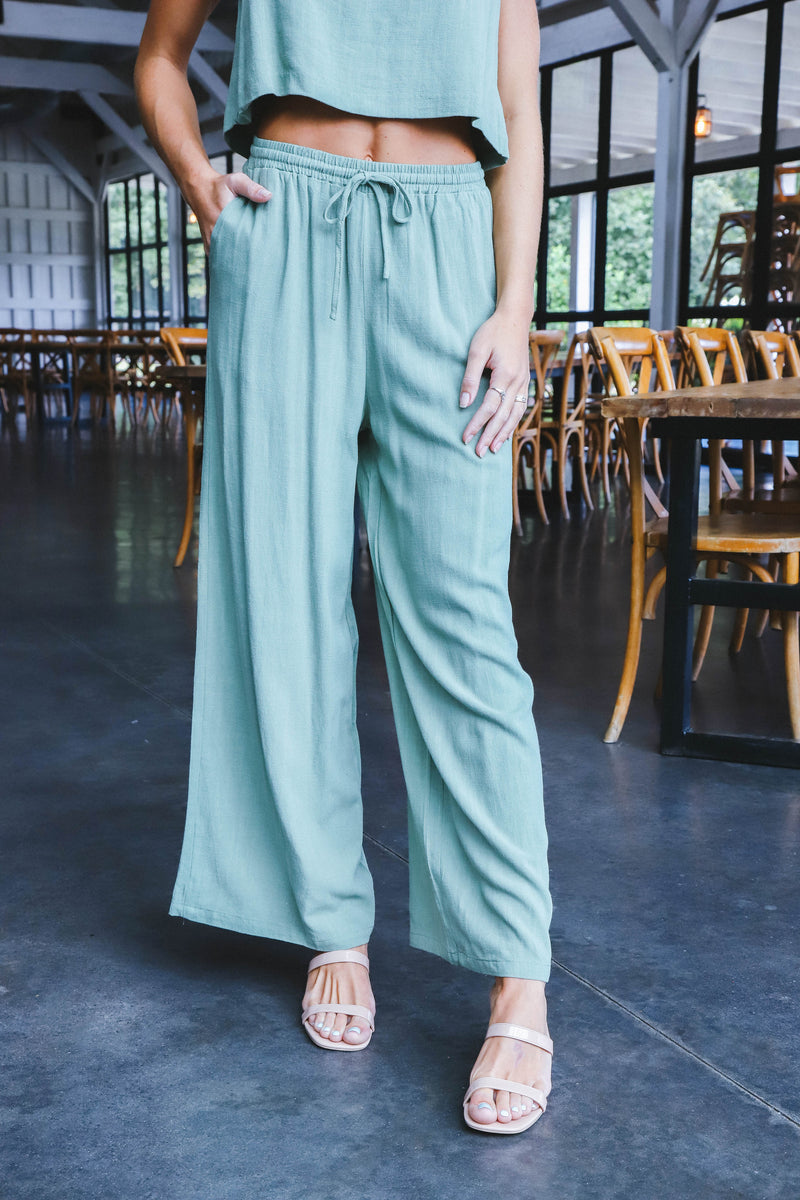 Sugarloaf Linen Pants, Sage | Sadie & Sage