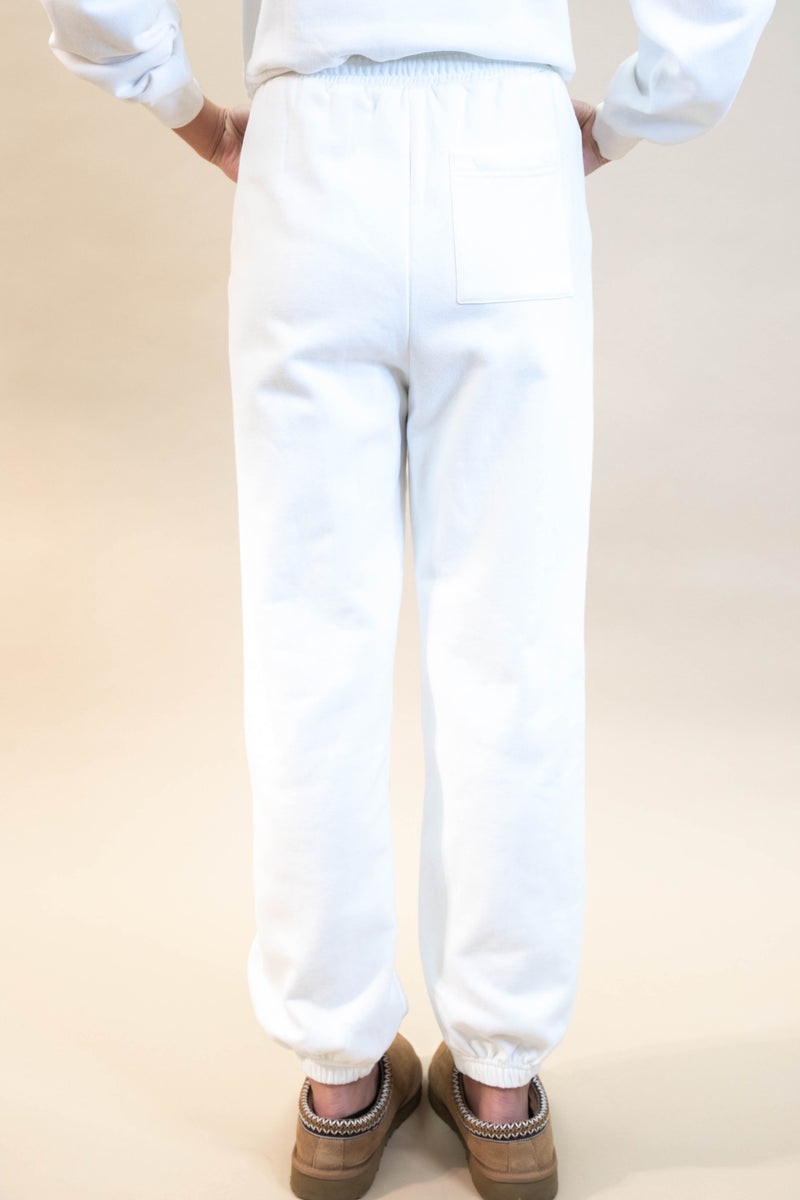 Elora Elastic Cuff Sweatpants, Ivory