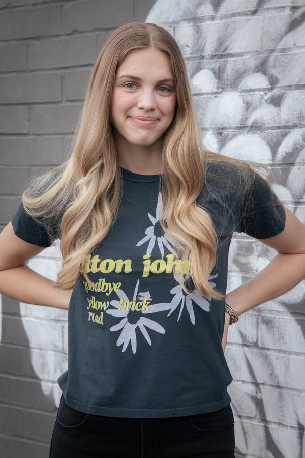 Elton John Yellow Brick Road Tee, Vintage Black | Daydreamer