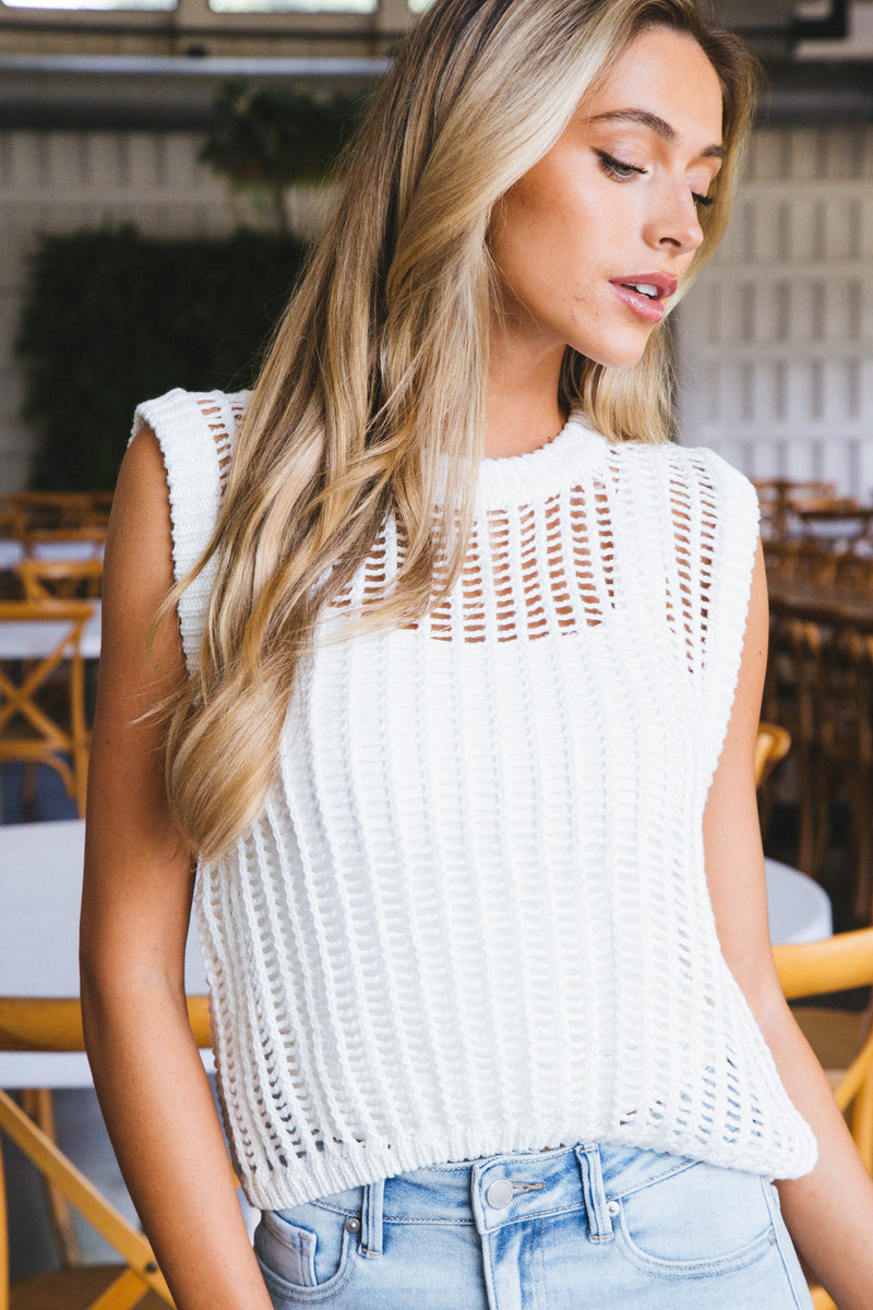 Fallon Sweater Top, Off White