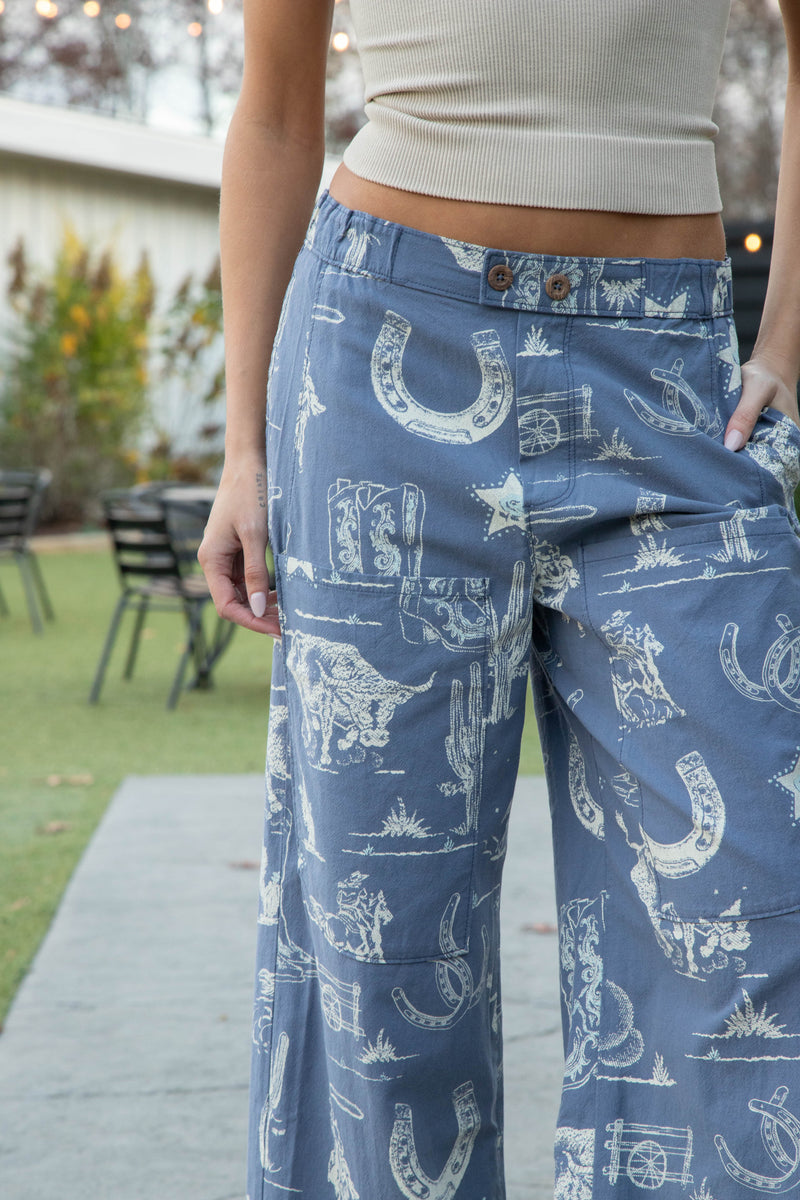 Seaside Pull-On Pant, Indigo Combo-Rodeo | Free People