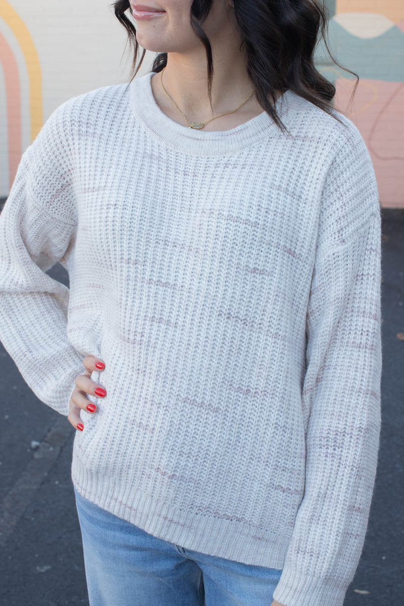 Cozy V-Back Sweater, Coconut Smoke | Sanctuary