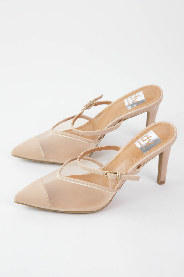 Elegant Mesh Pointed Toe Heel, Nude Mesh | DV by Dolce Vita