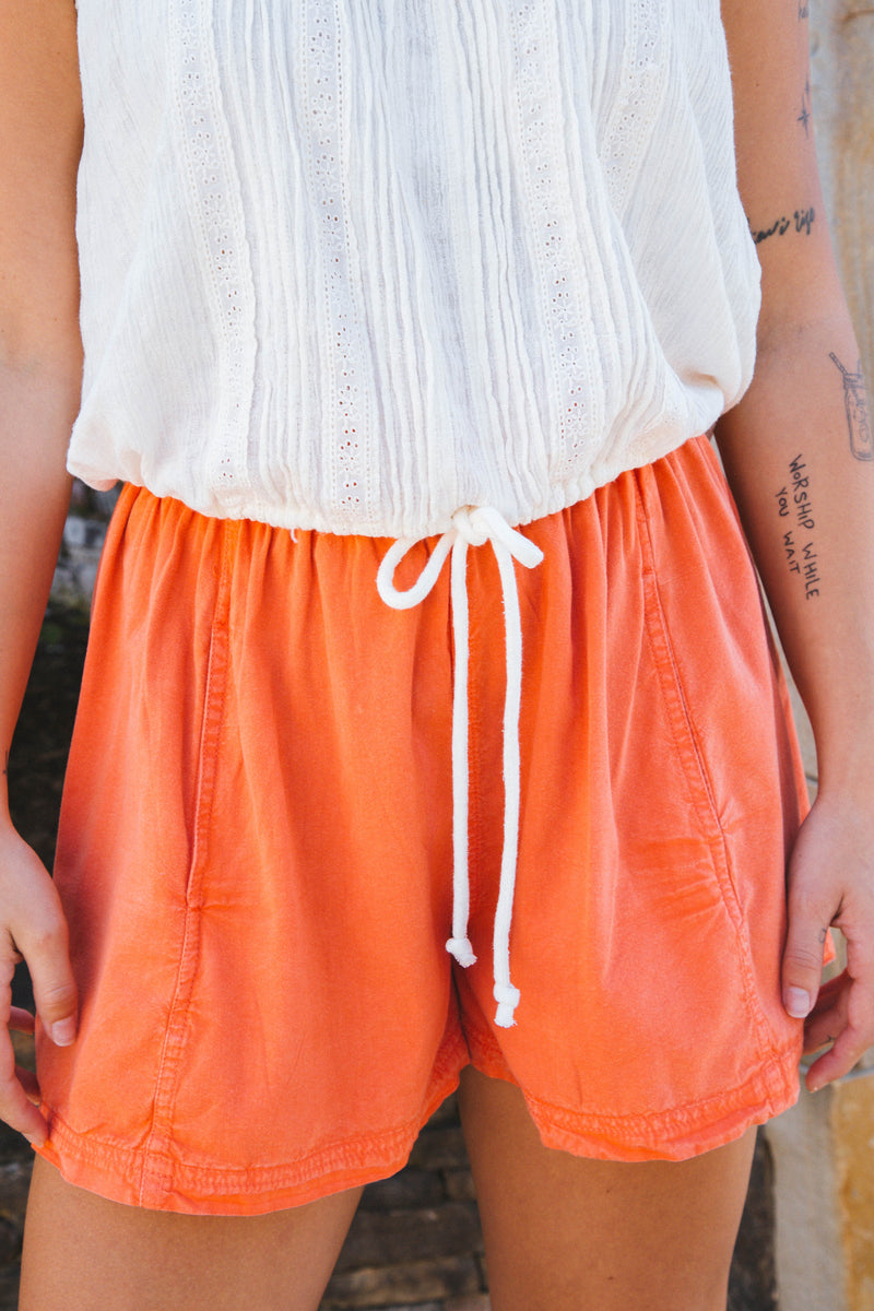 Get Free Poplin Shorts, Mandarin Red | Free People