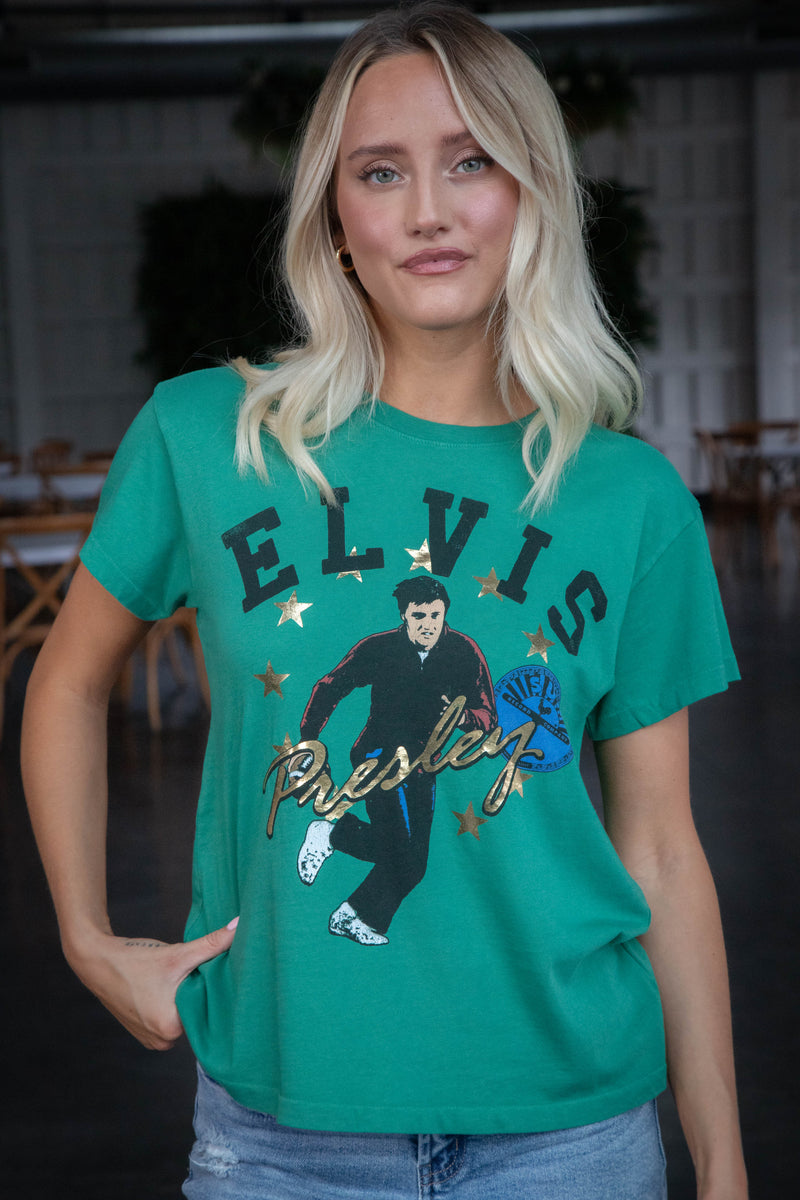 Sun Records Elvis Collegiate Tee, Jade | Daydreamer