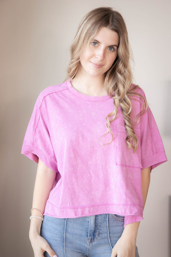 Arya Oversized Crop Knit Top, Orchid