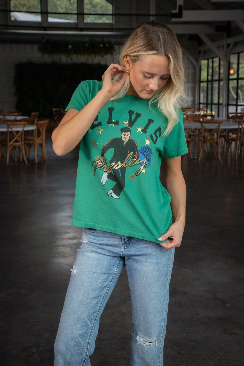 Sun Records Elvis Collegiate Tee, Jade | Daydreamer