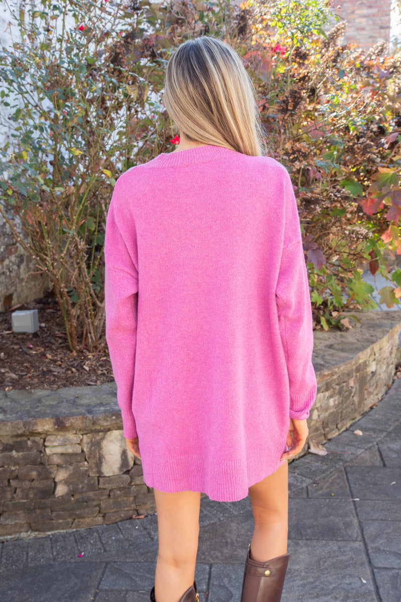 Rosalind Oversized Sweater Dress, Pink