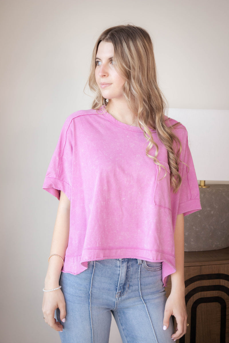 Arya Oversized Crop Knit Top, Orchid