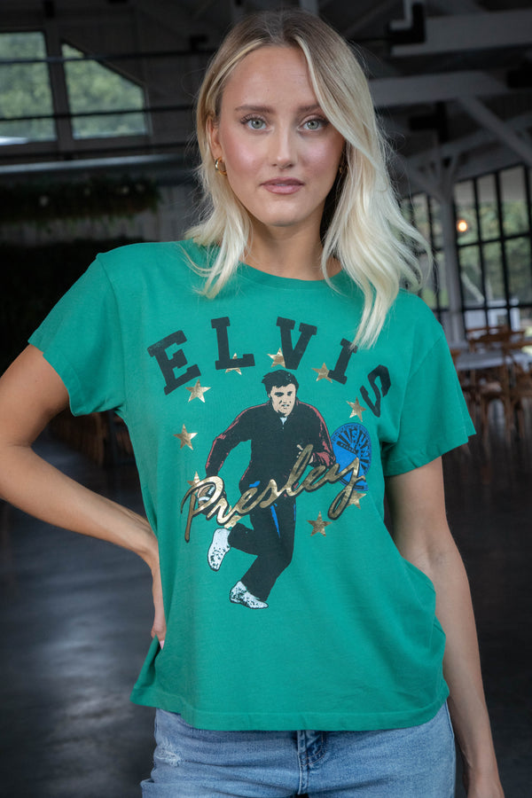 Sun Records Elvis Collegiate Tee, Jade | Daydreamer