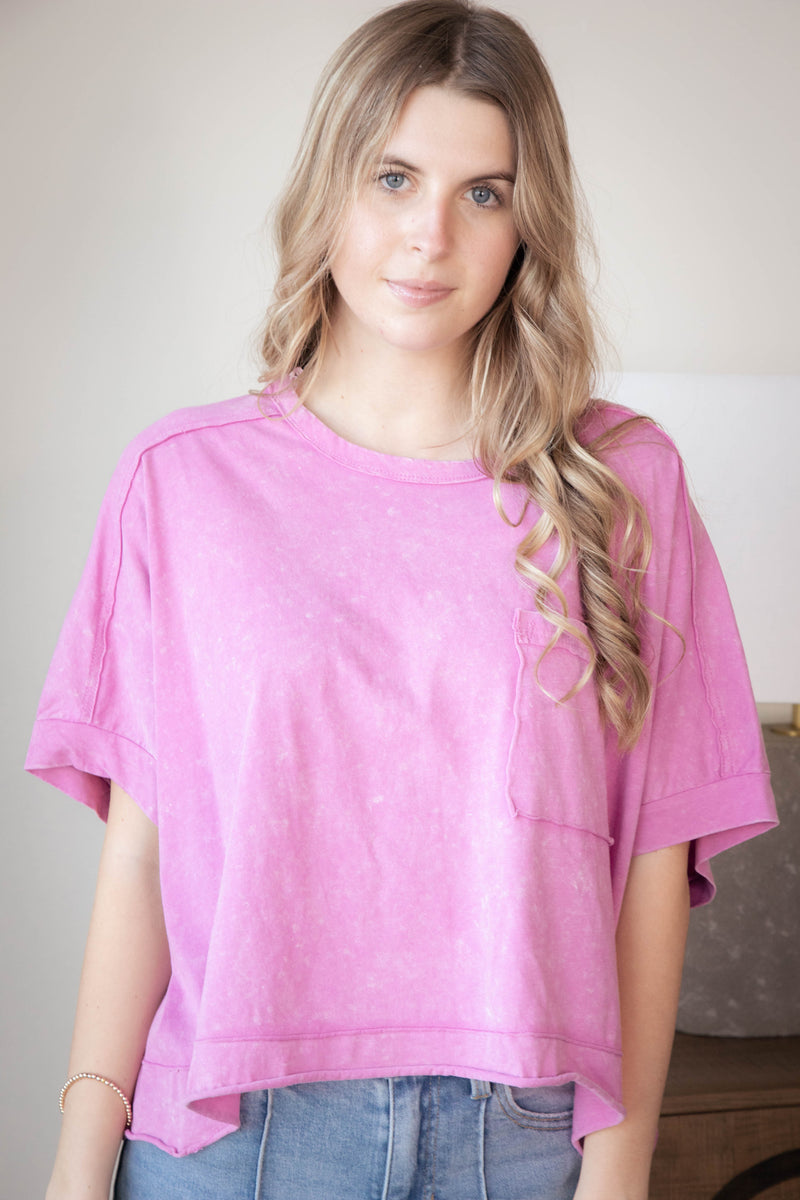 Arya Oversized Crop Knit Top, Orchid