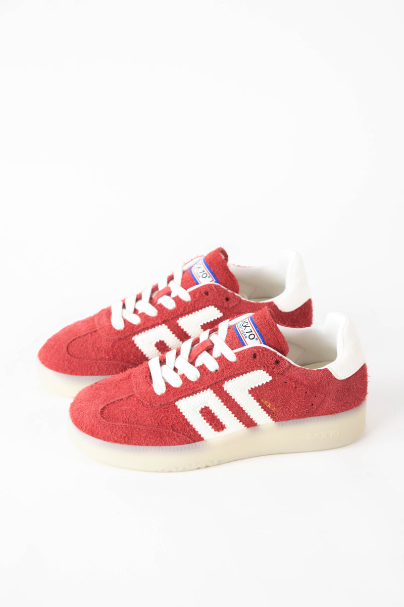 Boston Suede Leather Sneaker, Red | Back 70