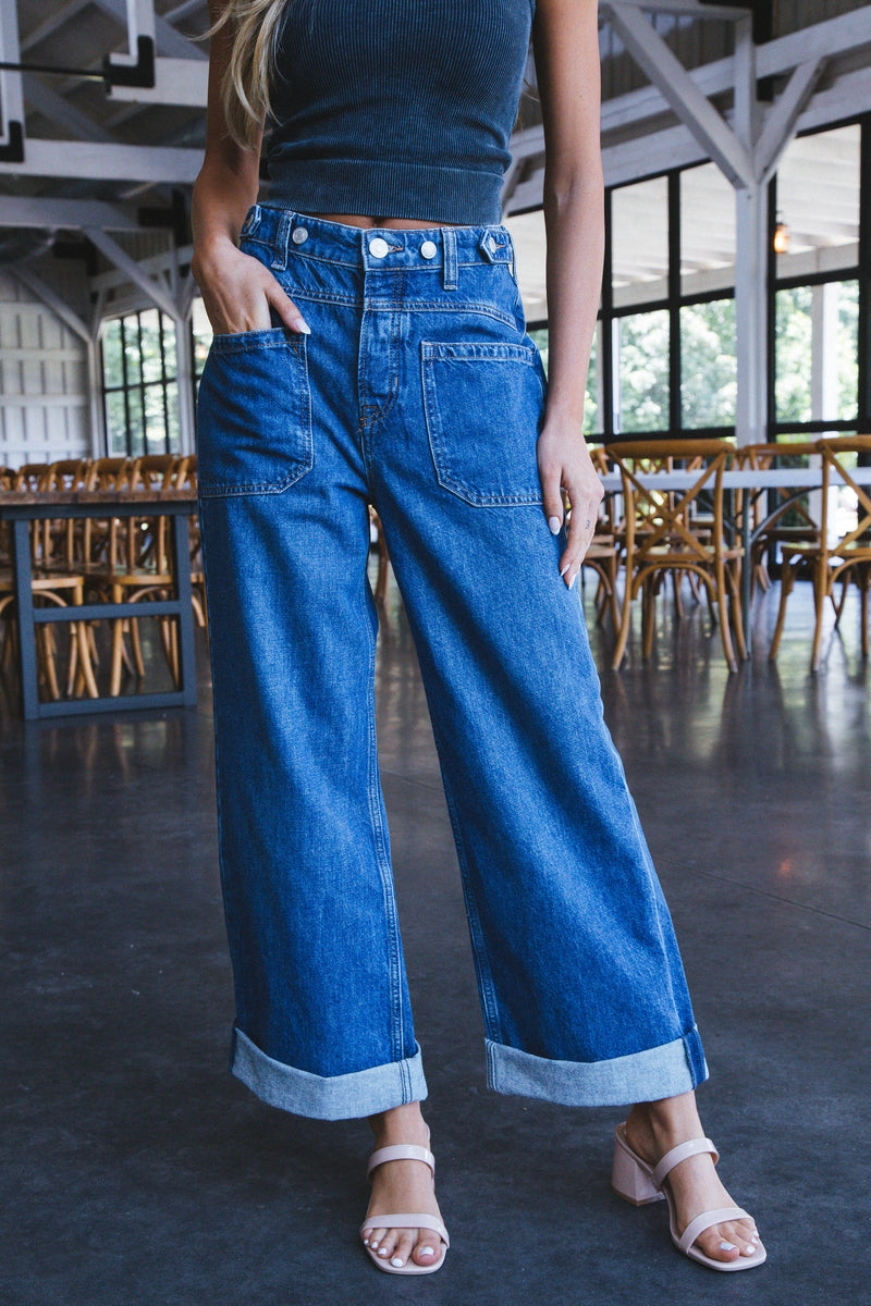 Palmer Cuffed Jeans, Tunnel Vision | Free People