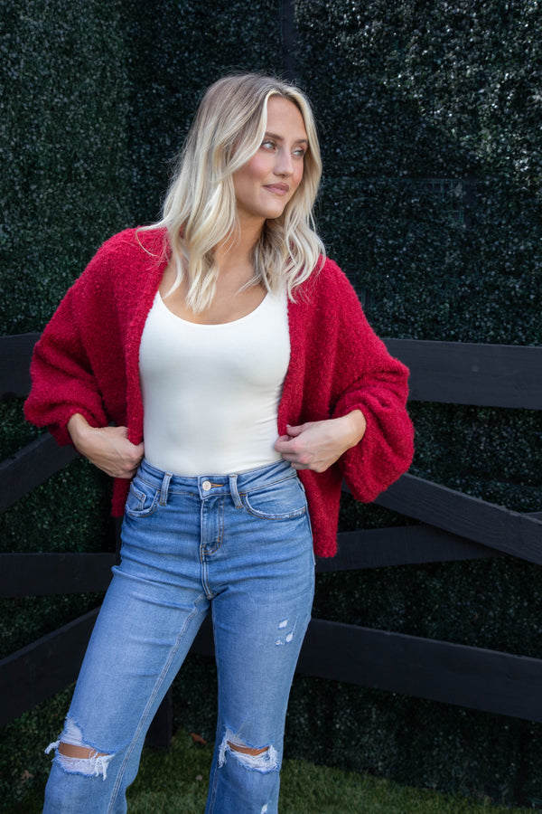 Marley Dolman Sleeve Cardigan, Red | Sadie & Sage