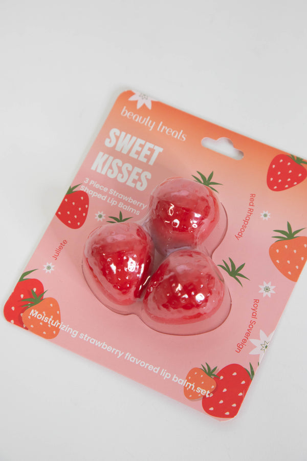 Sweet Kisses 3-Piece Lip Balm Set, Strawberry | Pineapple Beauty