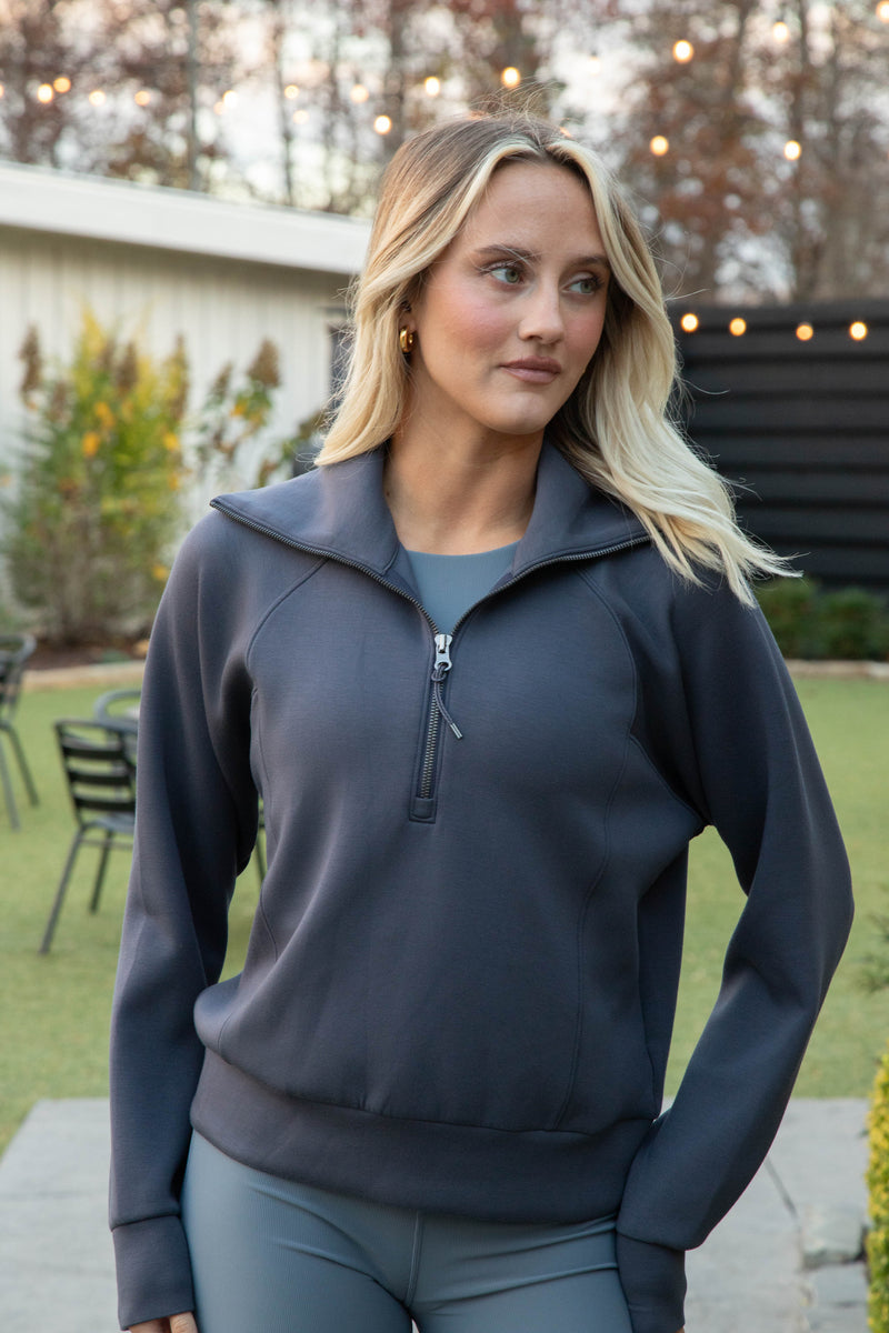 Airessentials Half Zip, Dark Storm | Spanx