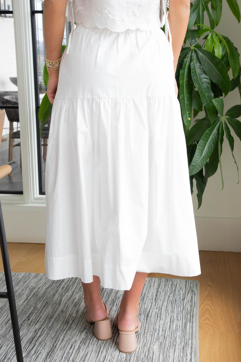 Bella Poplin Prairie Skirt, White | Sanctuary