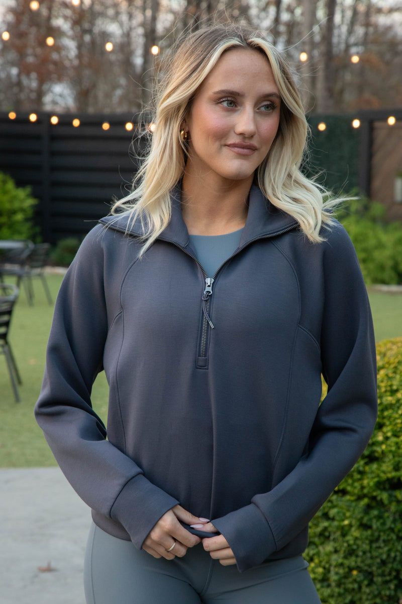 Airessentials Half Zip, Dark Storm | Spanx