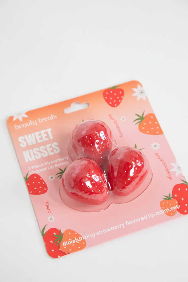 Sweet Kisses 3-Piece Lip Balm Set, Strawberry | Pineapple Beauty