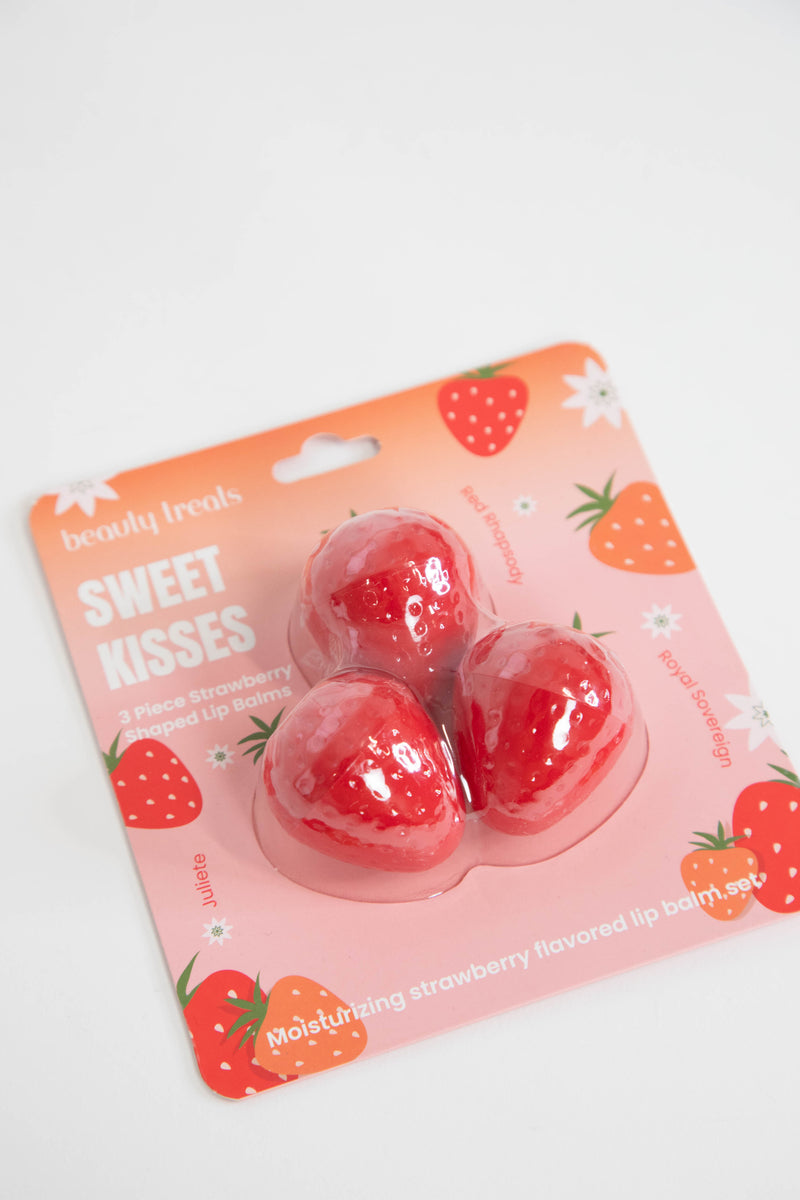 Sweet Kisses 3-Piece Lip Balm Set, Strawberry | Pineapple Beauty