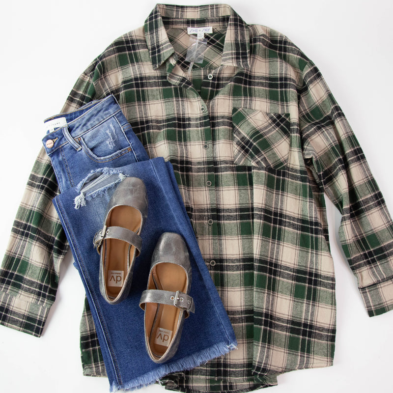 Karsyn Plaid Shirt, Green