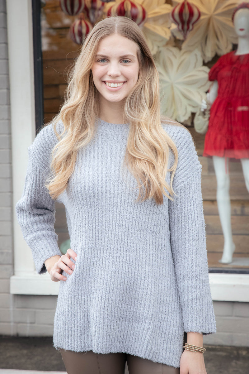 Your Needs Rib Knit Tunic, Sky | Sadie & Sage