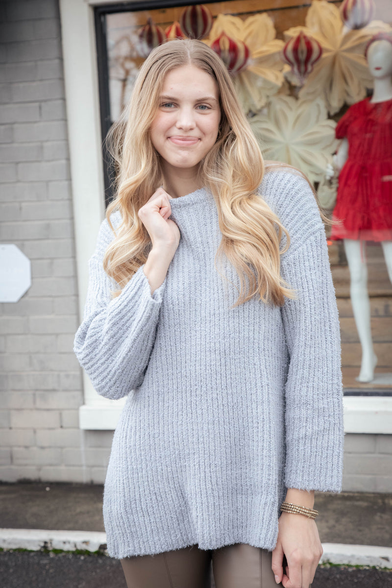 Your Needs Rib Knit Tunic, Sky | Sadie & Sage