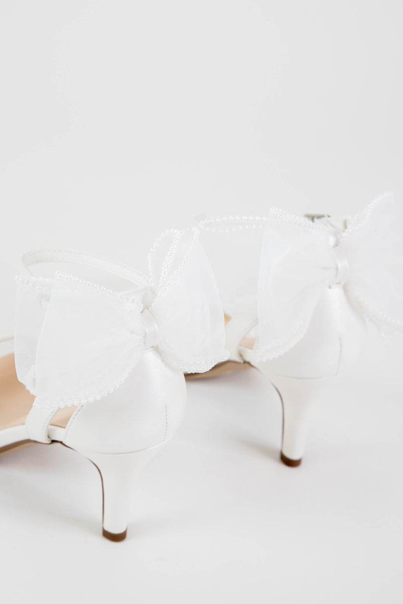 Dericia Bow Detail Heel, White