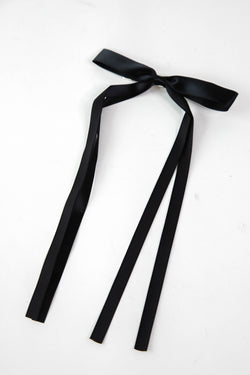 Vivi Long Bow Hair Clip, Black