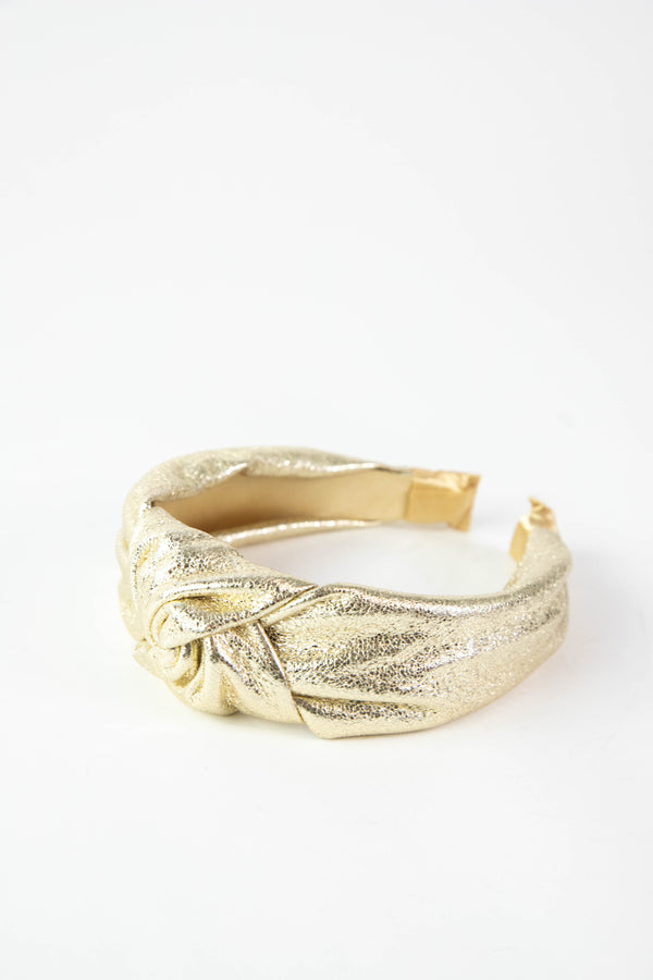 Metallic Knotted Headband, Gold