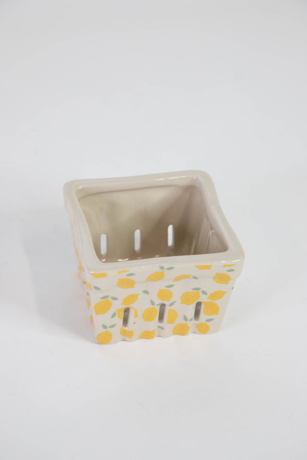 Stoneware Berry Basket, Lemons