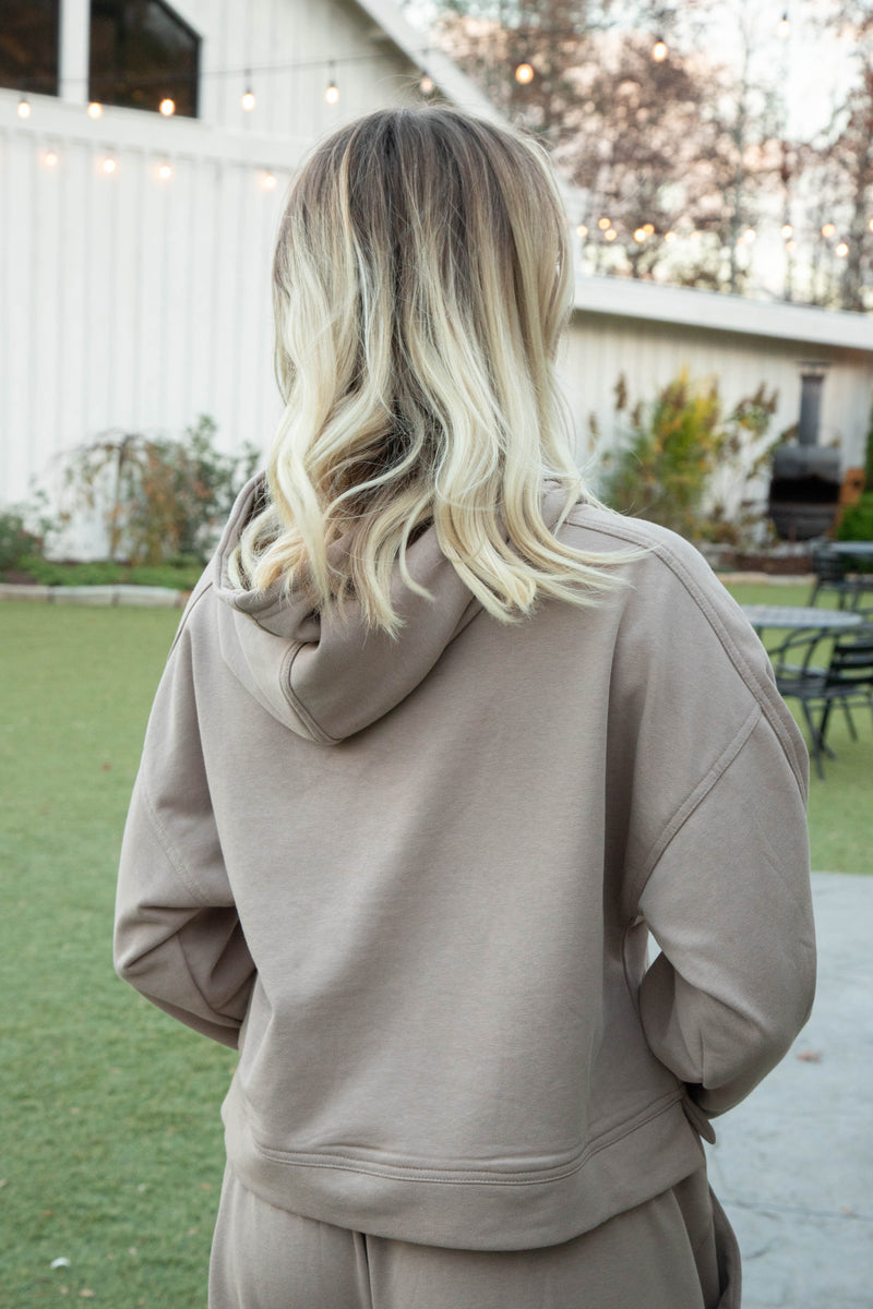 Casey Button Neck Sweatshirt, Mocha