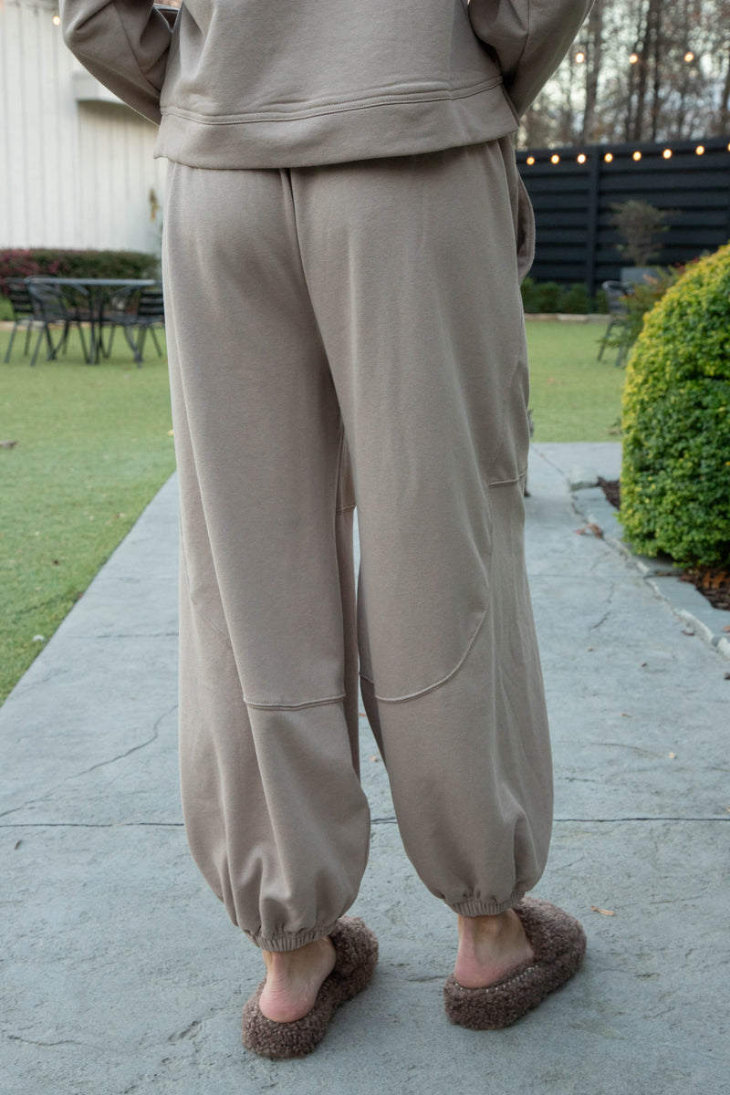 Annabella High Waisted Sweatpants, Mocha