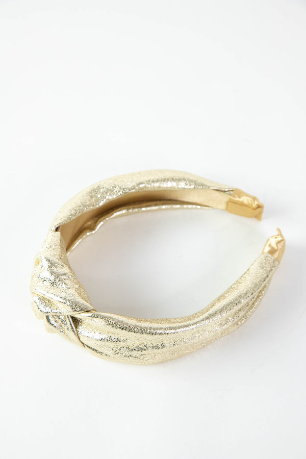 Metallic Knotted Headband, Gold