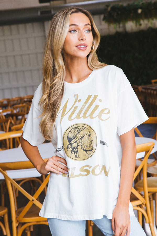 Willie Nelson American Original Merch Tee, Vintage White | Daydreamer