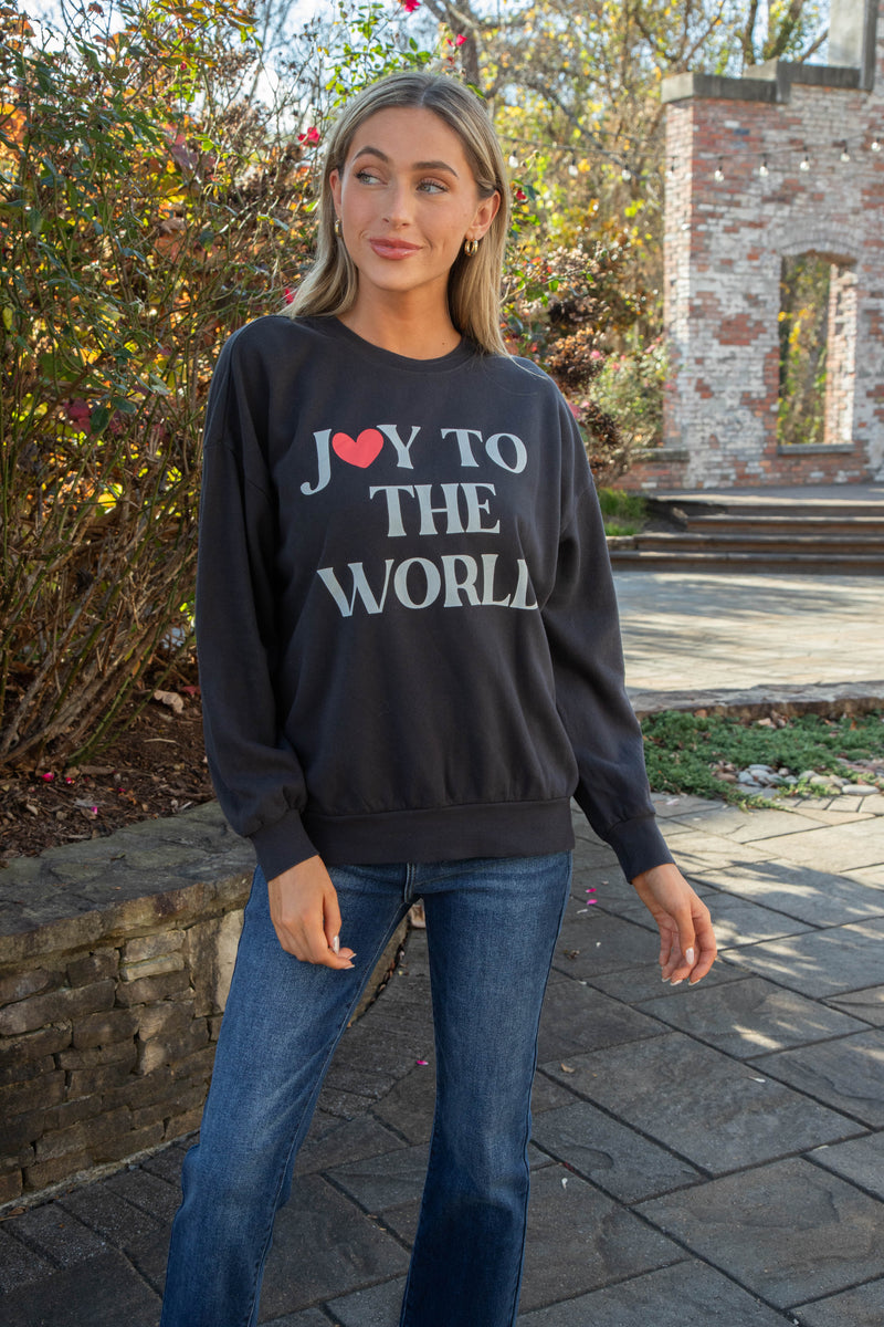 Joy to the World Sunday Sweatshirt, Black Sand | Z Supply