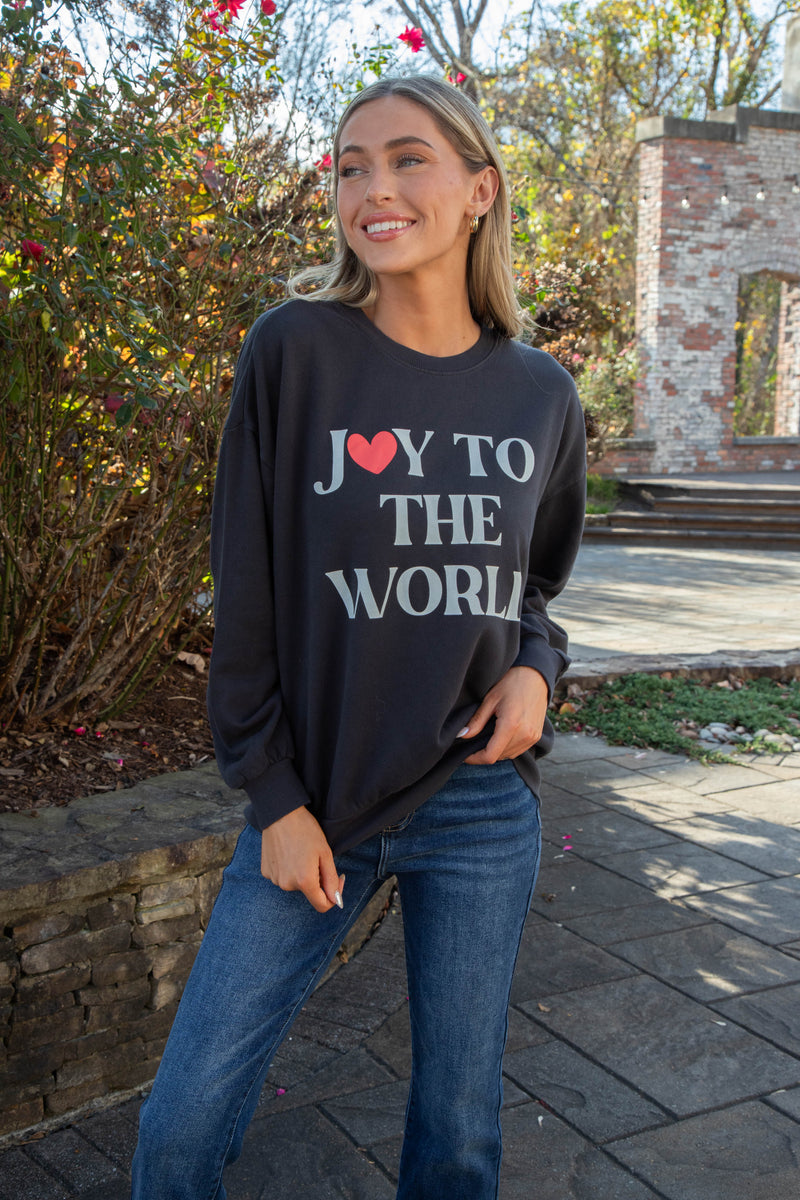 Joy to the World Sunday Sweatshirt, Black Sand | Z Supply