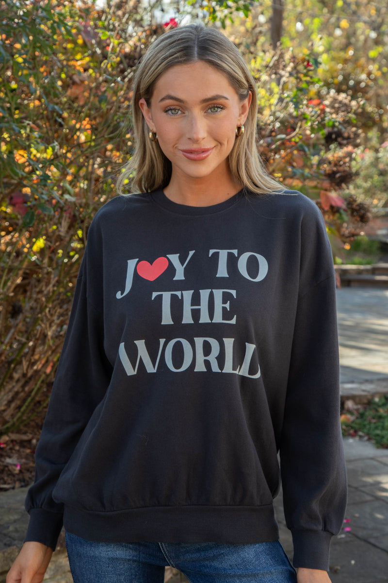 Joy to the World Sunday Sweatshirt, Black Sand | Z Supply