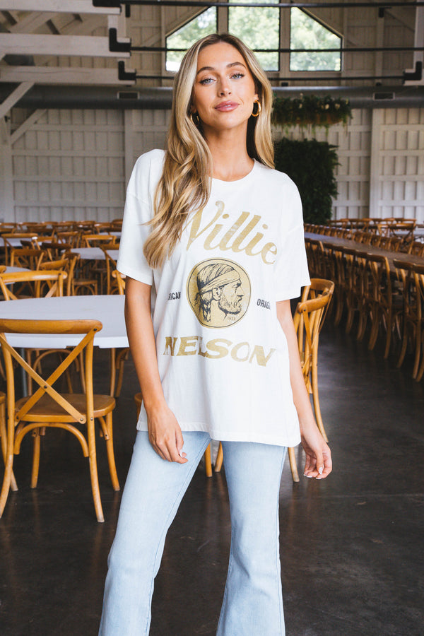 Willie Nelson American Original Merch Tee, Vintage White | Daydreamer