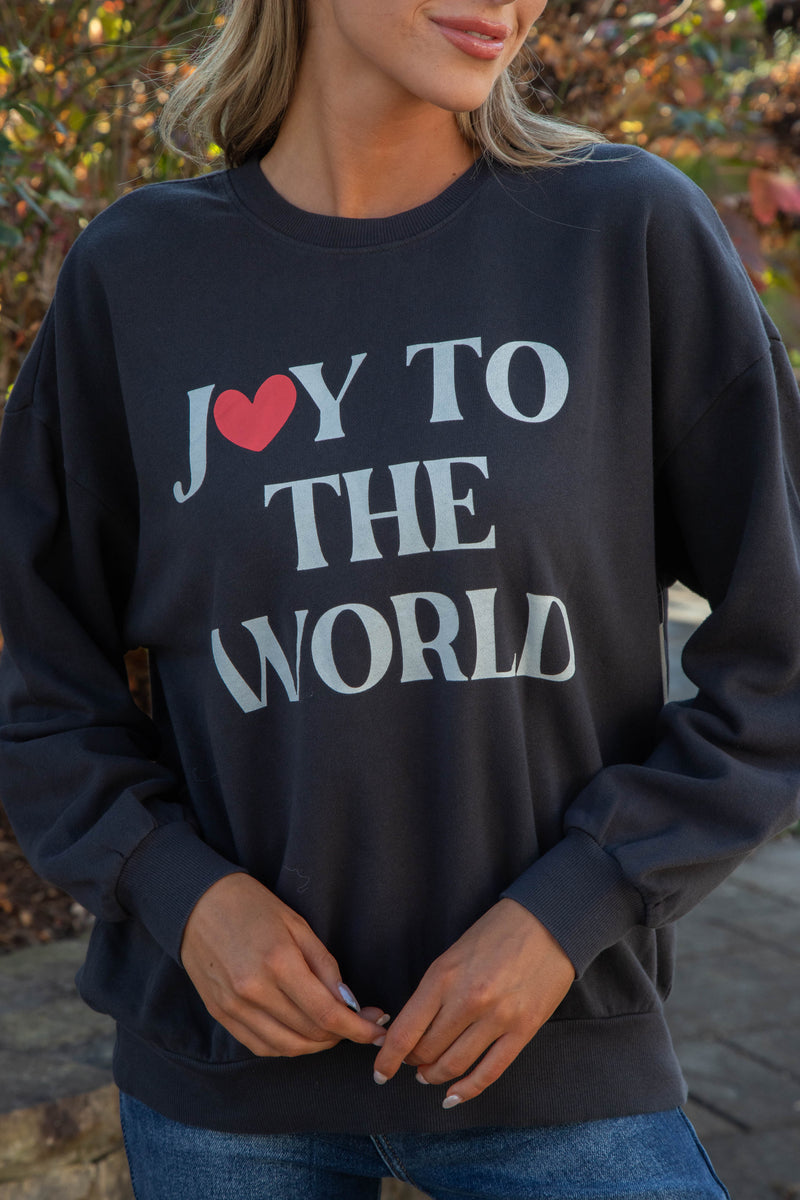 Joy to the World Sunday Sweatshirt, Black Sand | Z Supply