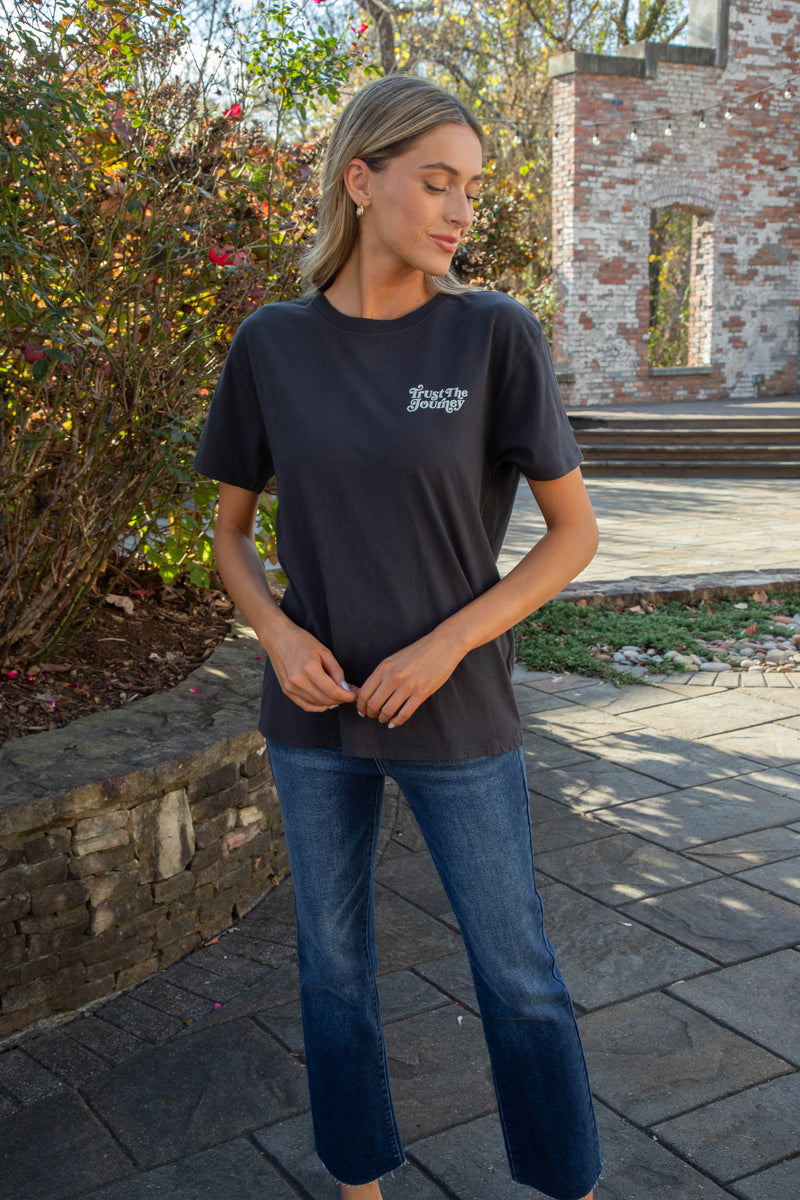 Trust the Journey Boyfriend Tee, Black Sand | Z Supply